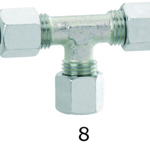 RACCORDO T ACCIAIO DIAM. TUBO 8/8/8 MM